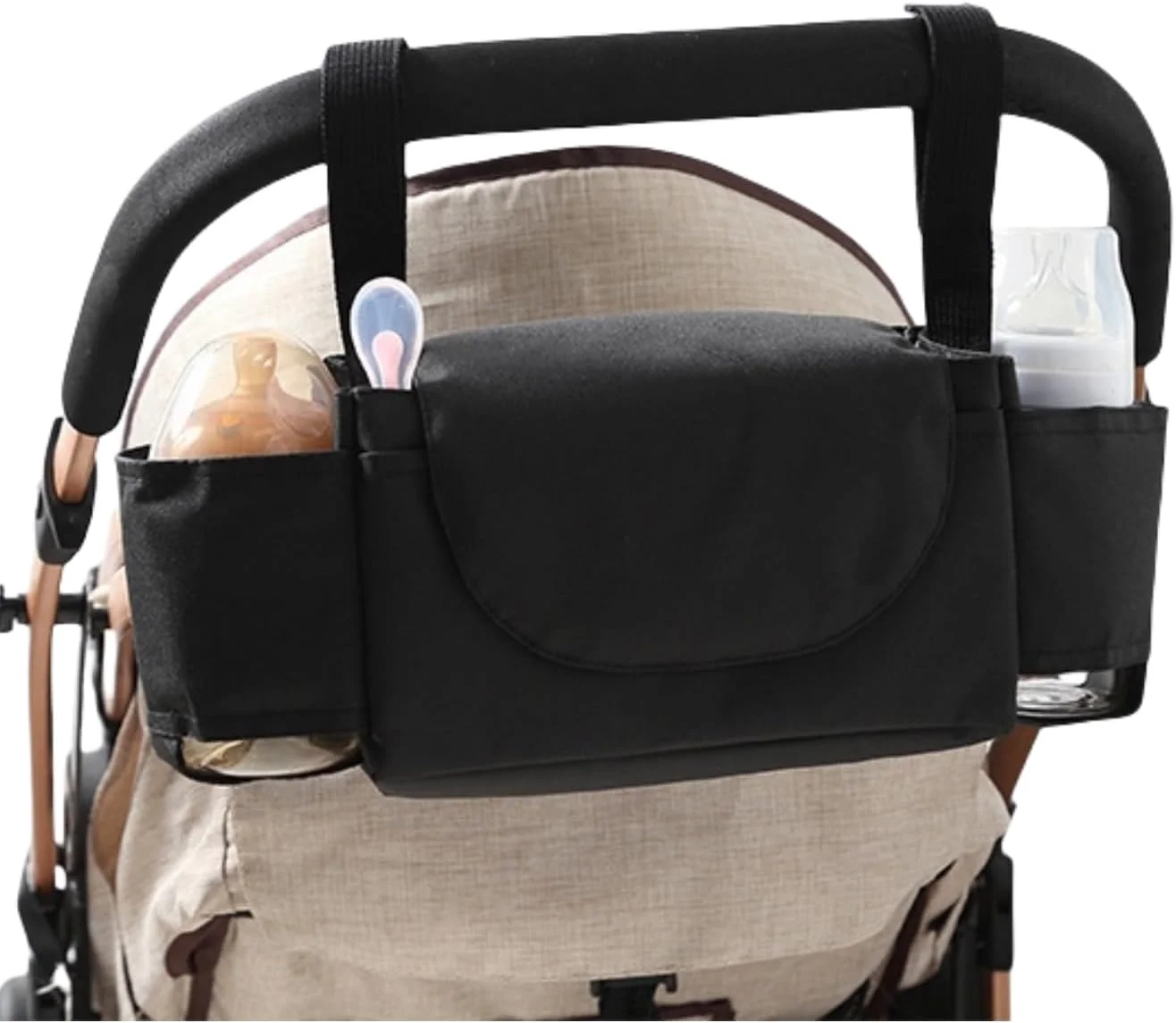 کیف لوازم جانبی کالسکه LOTUSSZ، کیف سازمان دهنده کالسکه چند منظوره با فضای بزرگ، کیف نگهداری کودک با جا لیوانی، مشکی کیف لوازم جانبی کالسکه LOTUSSZ، کیف سازمان دهنده کالسکه چند منظوره با فضای بزرگ، کیف نگهداری کودک با جا لیوانی، مشکی