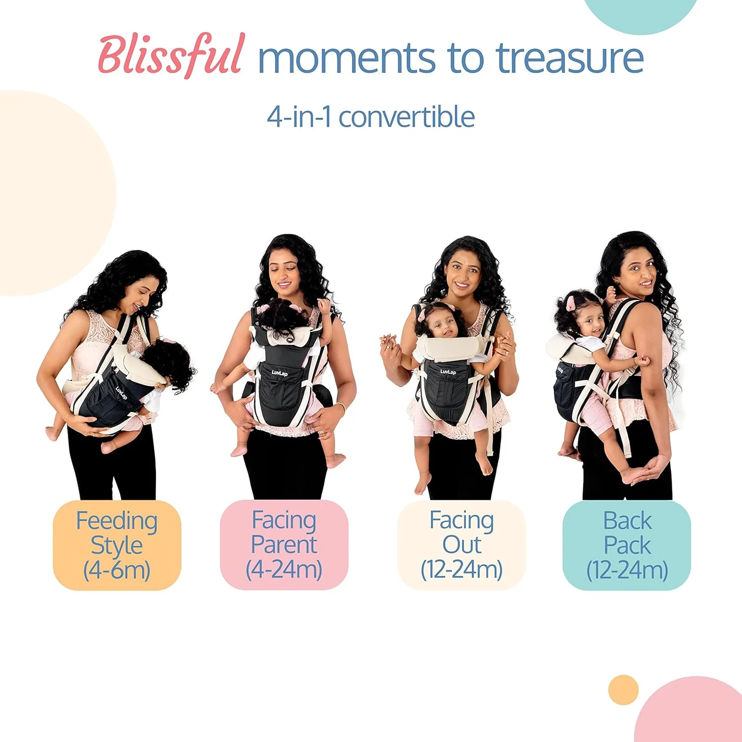 آغوشی کودک لاو لاپ مدل Elegant (مشکی)