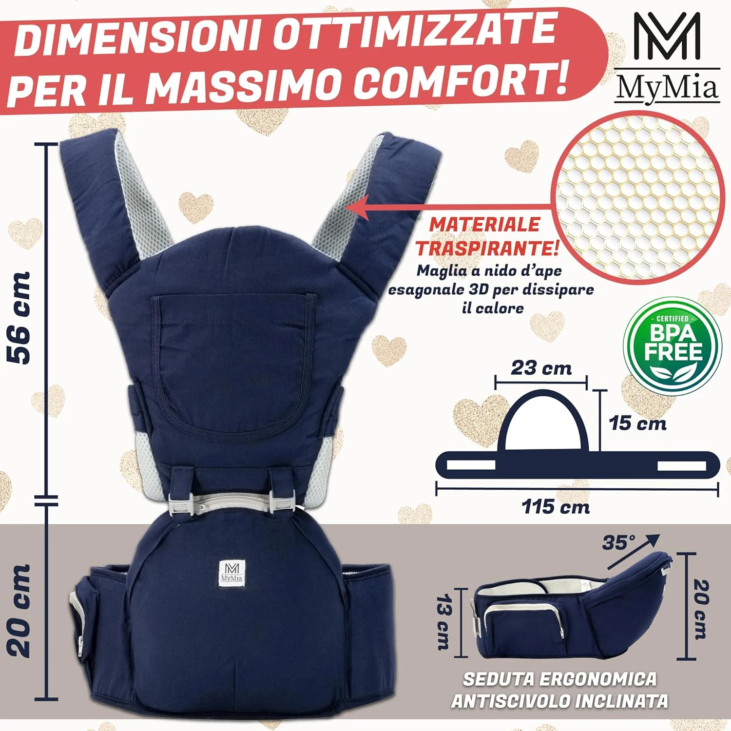 آغوشی نوزاد مای.میا 0-36 ماهه، کوله پشتی آغوشی با بندهای قابل تنظیم و پشتیبانی از سر از جنس پارچه ارگونومیک و تنفسی آغوشی نوزاد مای.میا 0-36 ماهه، کوله پشتی آغوشی با بندهای قابل تنظیم و پشتیبانی از سر از جنس پارچه ارگونومیک و تنفسی