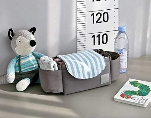 کیف لوازم مادر چند منظوره، کیف پوشک بچه با ظرفیت بزرگ، کیف شیشه شیر، کیف نگهداری لوازم کالسکه و استولر نوزاد، راه راه آبی