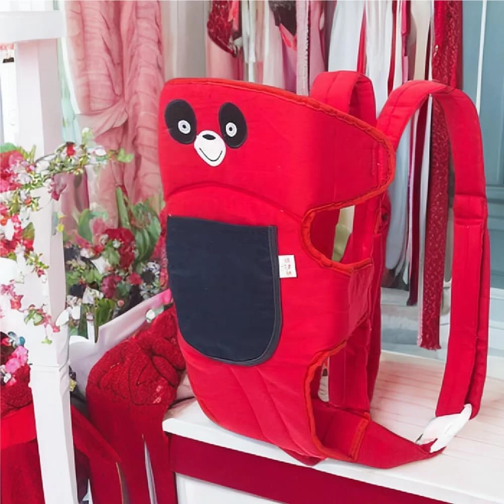 کوله پشتی حامل کودک چند حالته | 0-36 ماه | قرمز و مشکی | پارچه تنفسی و بندهای بالشتکی | موقعیت های حمل چندگانه ارگونومیک و پشتیبانی کمری | سبک و تمیز کردن آسان