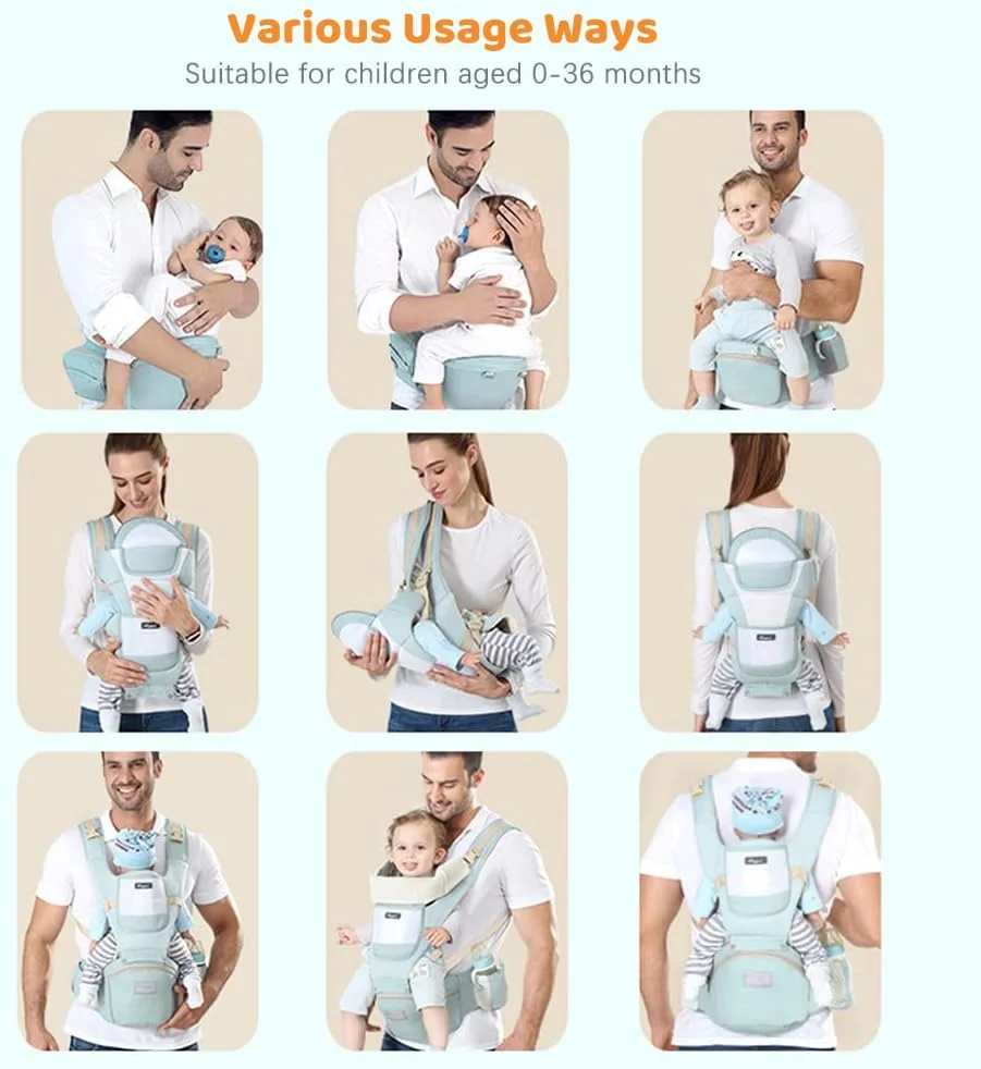 آغوشی نوزاد چند منظوره و تنفسی با نشیمنگاه کمری، مناسب برای نوزادان 0 تا 36 ماهه، کوله پشتی ارگونومیک و راحت آغوشی نوزاد چند منظوره و تنفسی با نشیمنگاه کمری، مناسب برای نوزادان 0 تا 36 ماهه، کوله پشتی ارگونومیک و راحت