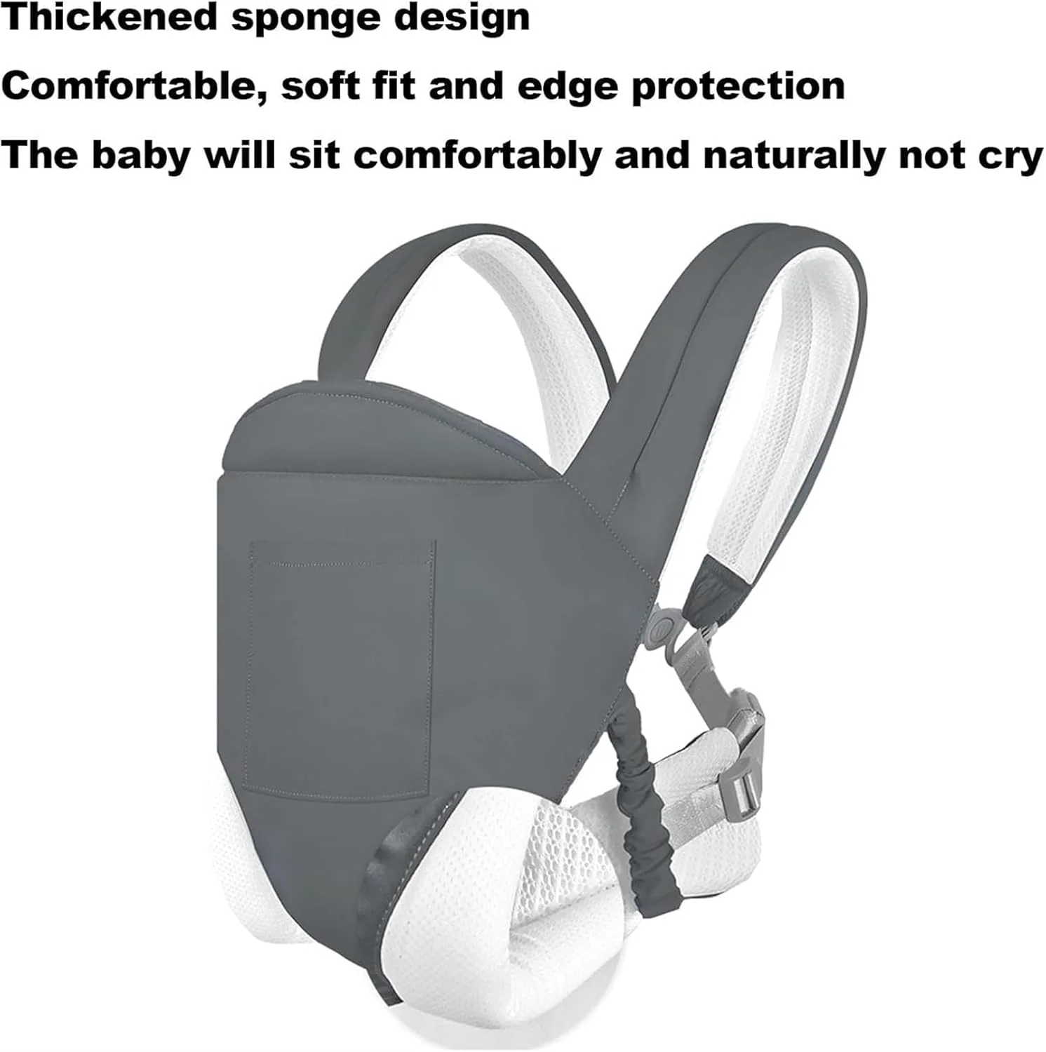 آغوشی کودک MOTIM، اسلینگ نوزاد قفسه سینه جلو با بندهای دوتایی و حمل بدون دست برای مسافرت، خرید و انجام کارهای خانه مادر، مناسب برای کودکان 3 تا 36 ماهه، قابل استفاده در تمام فصول (خاکستری تیره)