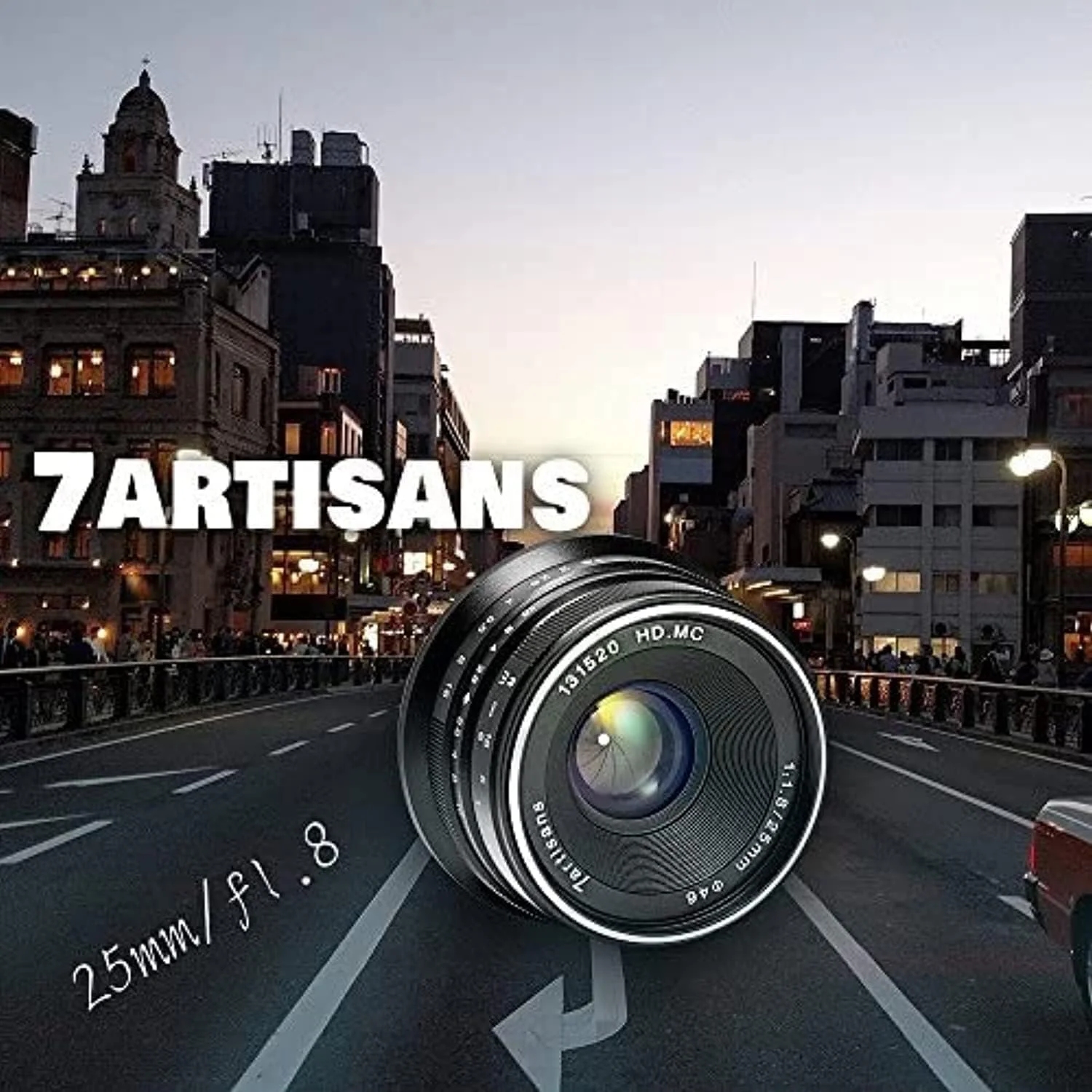 7Artisans 25mm F1.8 Aps-C Manual Focus Fixed Lens Compatible With Fujifilm Fuji Cameras X-A1 X-A10 X-A2 X-A3 X-At X-M1 Xm2 X-T1 X-T10 X-T2 X-T20 X-Pro1 X-Pro2 X-E1 X-E2 X-E2S - Black