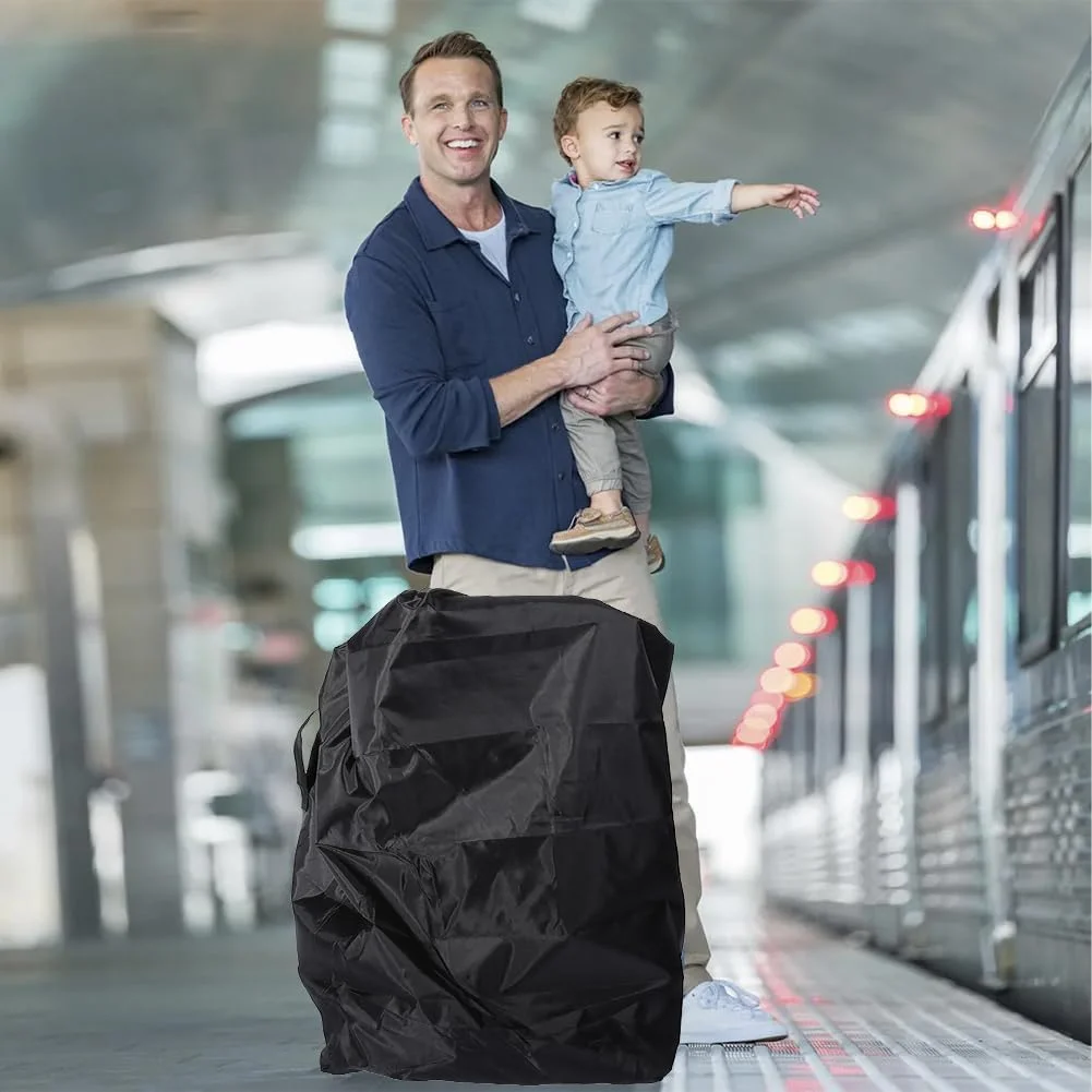 کیف کالسکه کودک Msiud، قابل حمل، بررسی گیت، برای کودکان نوپا، مسافرت، جهانی، کالسکه، پوشش ذخیره سازی بزرگ با دسته، ضد آب، (مدل چرخ دستی 117 x 53 x 33)