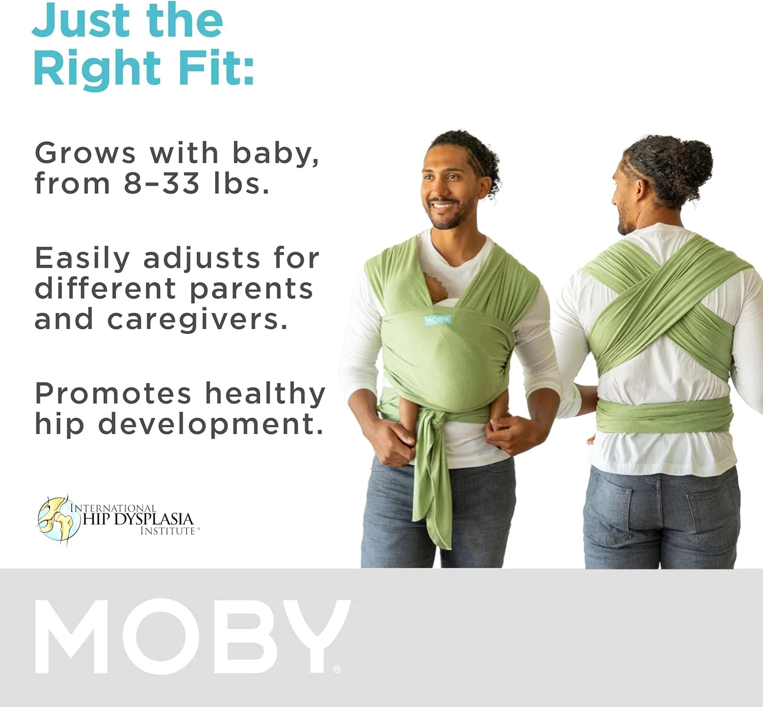 آغوشی پارچه ای موبی مدل Element مناسب نوزادان تا کودکان نوپا (3.6 تا 15 کیلوگرم)، آغوشی نوزاد، طراحی بسیار سبک و بدون نیاز به دست، قابل تنظیم برای انواع اندام (کیوی)