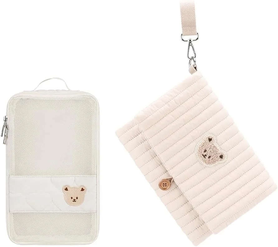 کیف پوشک بچه مومایگو - کیف کوچک ضد آب - 2 عدد در هر ست، تاشو، آویز، قابل استفاده مجدد، قابل شستشو یا پوشک پارچه ای، با هدیه برای جشن سیسمونی (سفید) کیف پوشک بچه مومایگو - کیف کوچک ضد آب - 2 عدد در هر ست، تاشو، آویز، قابل استفاده مجدد، قابل شستشو یا پوشک پارچه ای، با هدیه برای جشن سیسمونی (سفید)