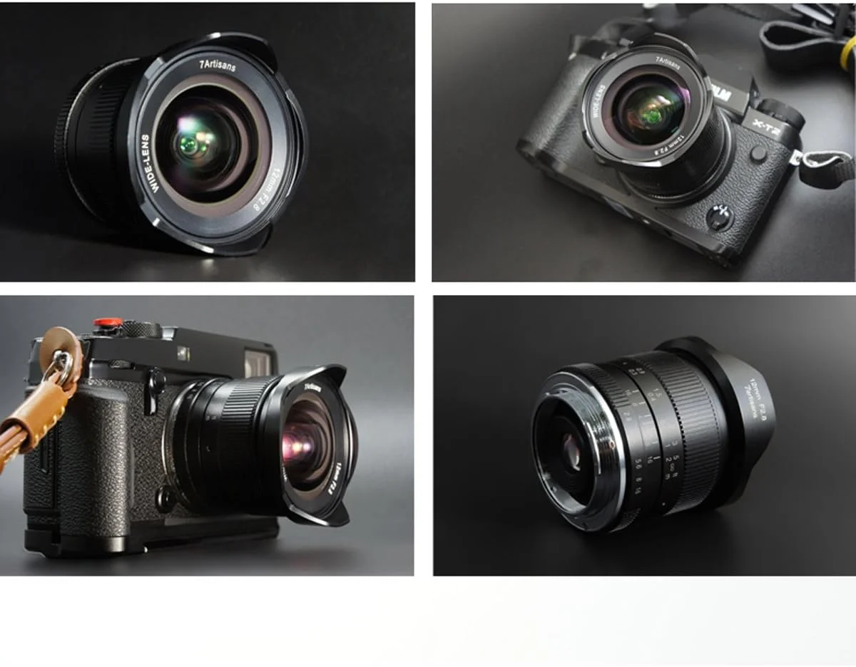 لنز زاویه باز فوق العاده 7artisans 12mm f2.8 برای دوربین های بدون آینه سونی با مانت E و حسگر APS-C مدل های A6500 A6300 A6000 A6500 A6300 A7 لنز پرایم ثابت با فوکوس دستی