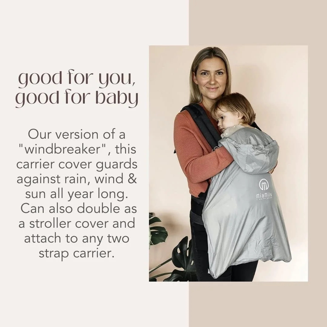 روکش باران کریر کودک MiaMily با کلاه، روکش کریر کودک مقاوم در برابر آب و باد، لوازم جانبی کودک، خاکستری روکش باران کریر کودک MiaMily با کلاه، روکش کریر کودک مقاوم در برابر آب و باد، لوازم جانبی کودک، خاکستری