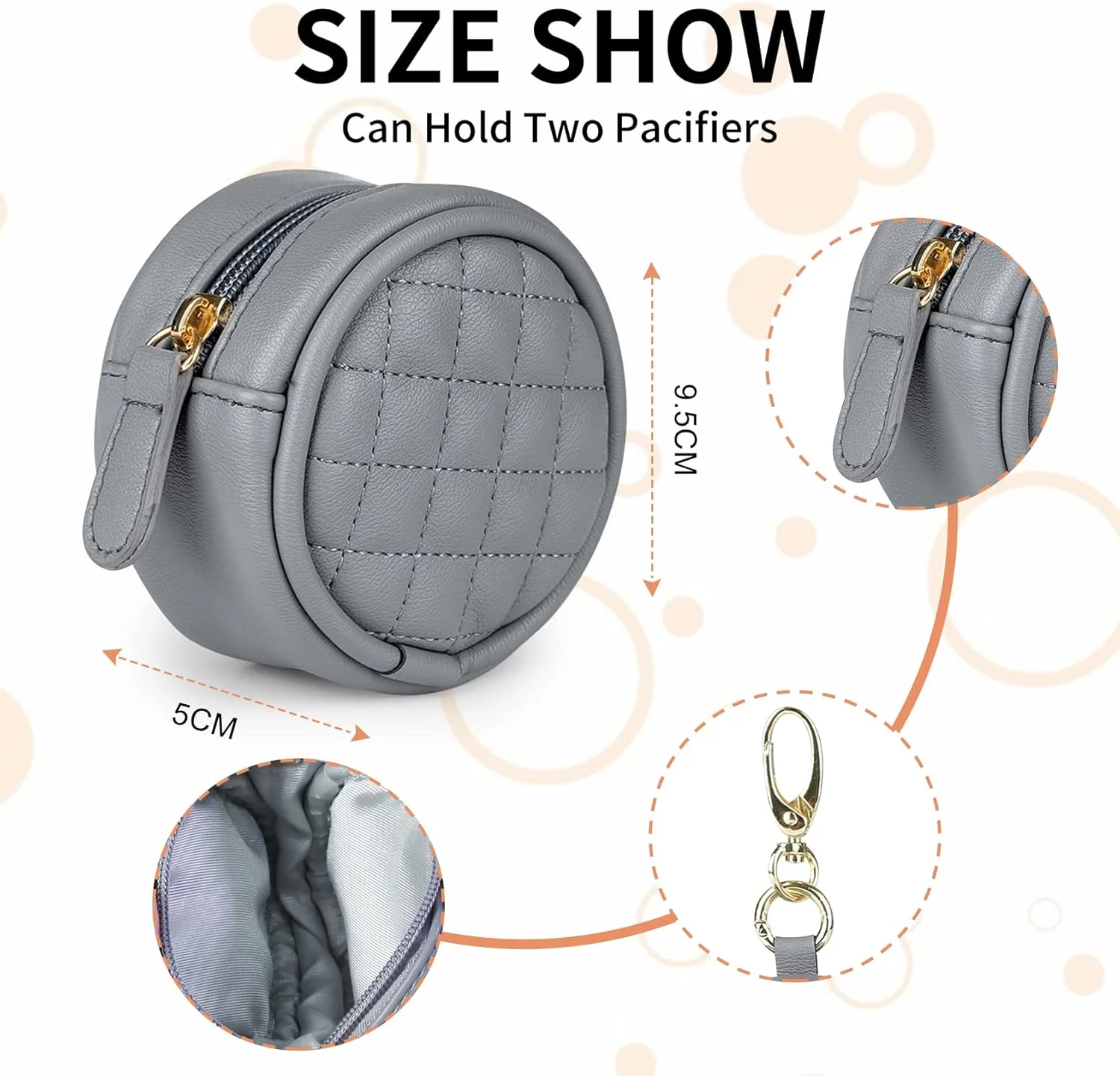 کیف نگهدارنده پستانک ماویک با گیره، جا پستانکی جذاب با قفل برای کیف پوشک یا کیف دستی، نگهدارنده 2 پستانک برای نوزادان دختر و پسر، جا کلیدی نگهدارنده پستانک