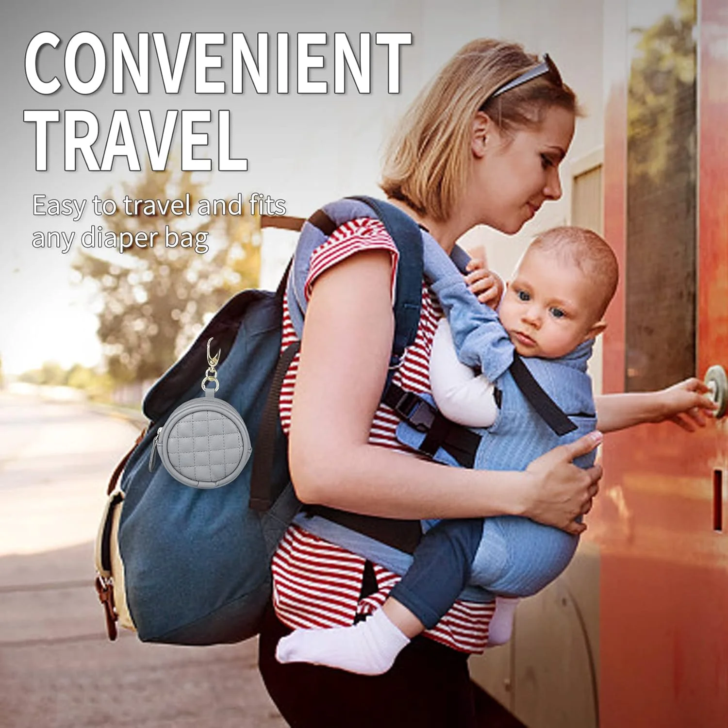 کیف نگهدارنده پستانک ماویک با گیره، جا پستانکی جذاب با قفل برای کیف پوشک یا کیف دستی، نگهدارنده 2 پستانک برای نوزادان دختر و پسر، جا کلیدی نگهدارنده پستانک