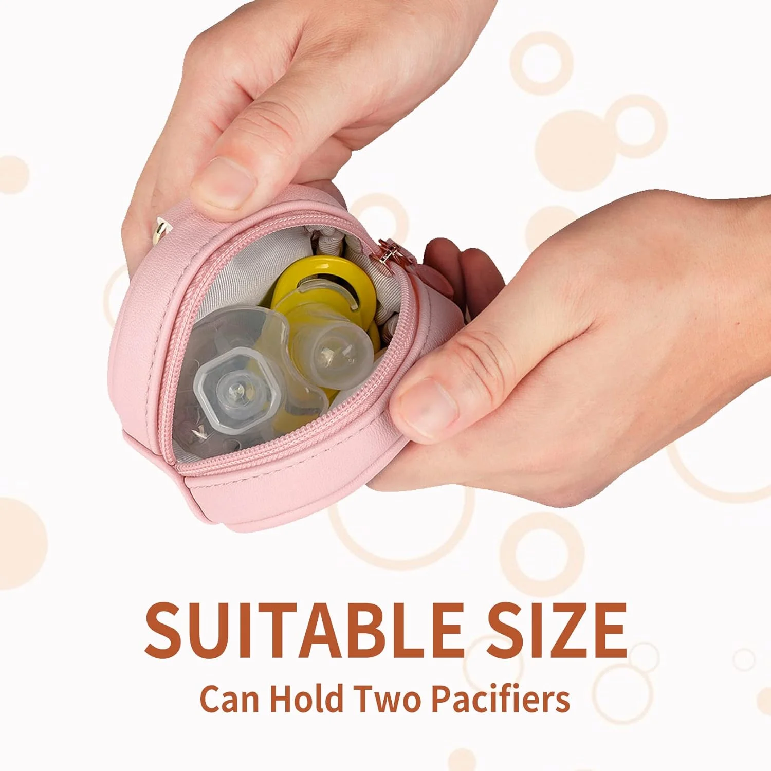 جا پستانکی کودک ماویک با گیره، کیف پستانک برای کیف پوشک، کیف نگهدارنده پستانک با زیپ برای پسران و دختران، کیف لوازم جانبی کالسکه مسافرتی در فضای باز مناسب برای همه پستانک ها (صورتی)