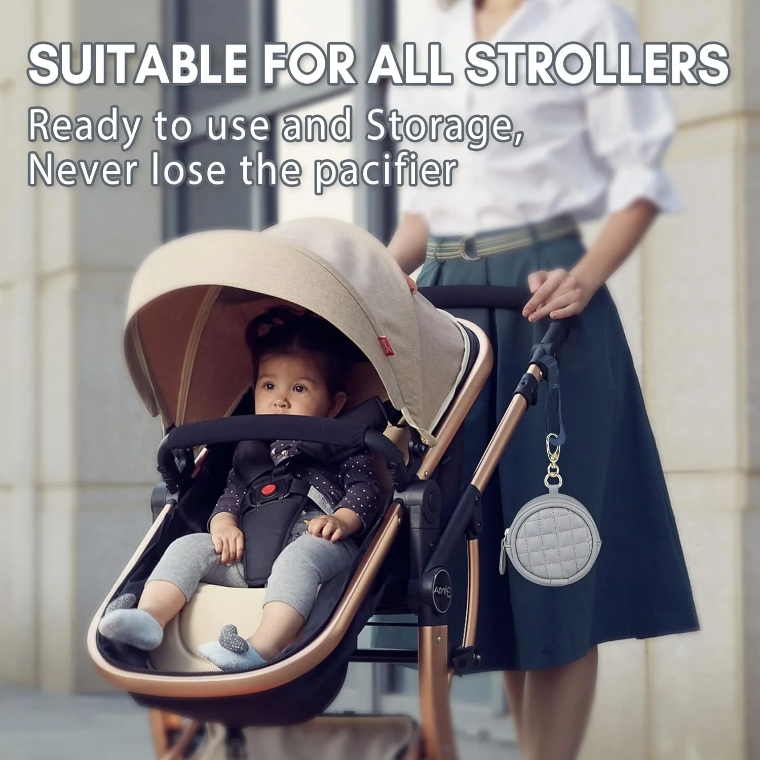 کیف نگهدارنده پستانک ماویک با گیره، جا پستانکی جذاب با قفل برای کیف پوشک یا کیف دستی، نگهدارنده 2 پستانک برای نوزادان دختر و پسر، جا کلیدی نگهدارنده پستانک