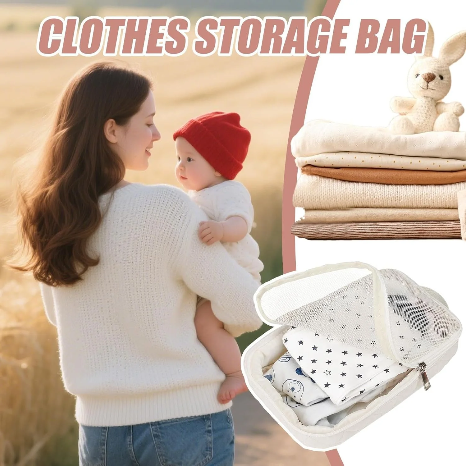 کیف لوازم کودک، جیب نظم دهنده برای نگهداری وسایل کودک | کیف مسافرتی سبک وزن و ضد آب برای خانواده، دوستان و استفاده روزمره