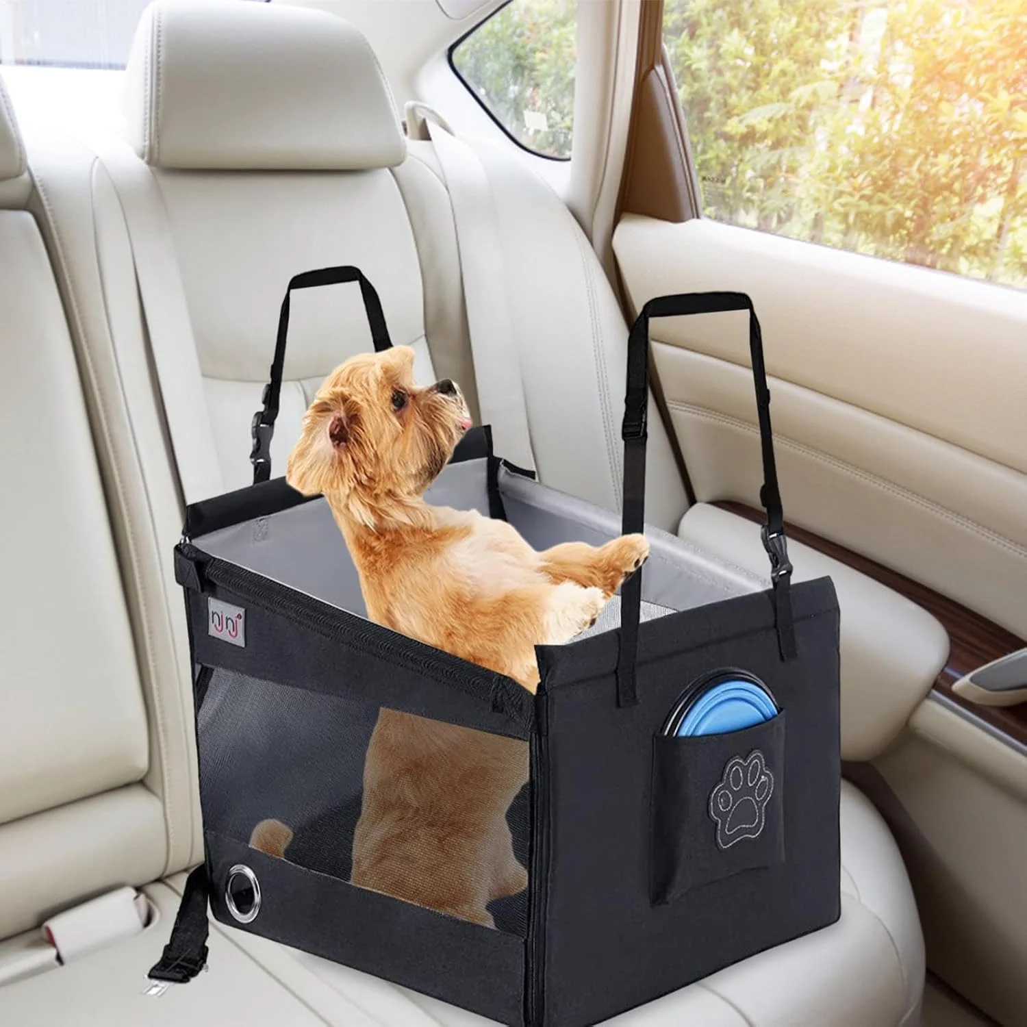 صندلی ماشین حیوانات خانگی - لانه سگ تنفسی خودرو | کیف حمل سبک وزن لوازم جانبی سفر سگ توله سگ