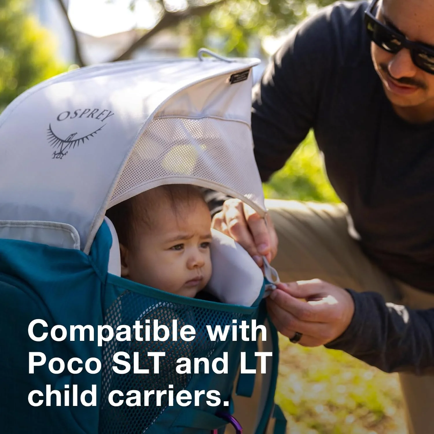 Osprey Poco LT Child Carrier Backpack Sunshade, Silver Osprey Poco LT Child Carrier Backpack Sunshade, Silver