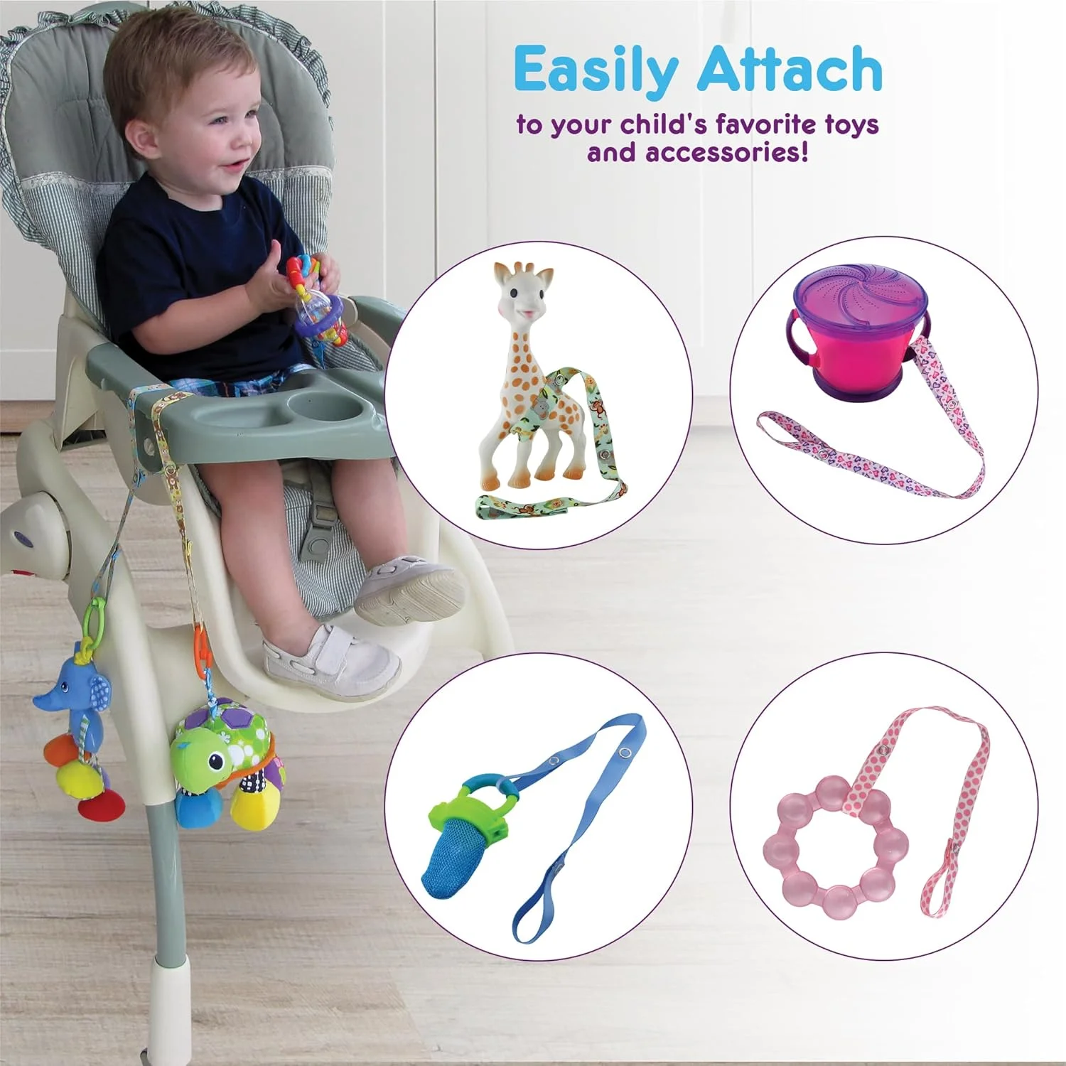 PBnJ baby Toy Saver Strap Holder Leash Secure Accessories Jungle/Gray/Orange/Olive - 4pc PBnJ baby Toy Saver Strap Holder Leash Secure Accessories Jungle/Gray/Orange/Olive - 4pc