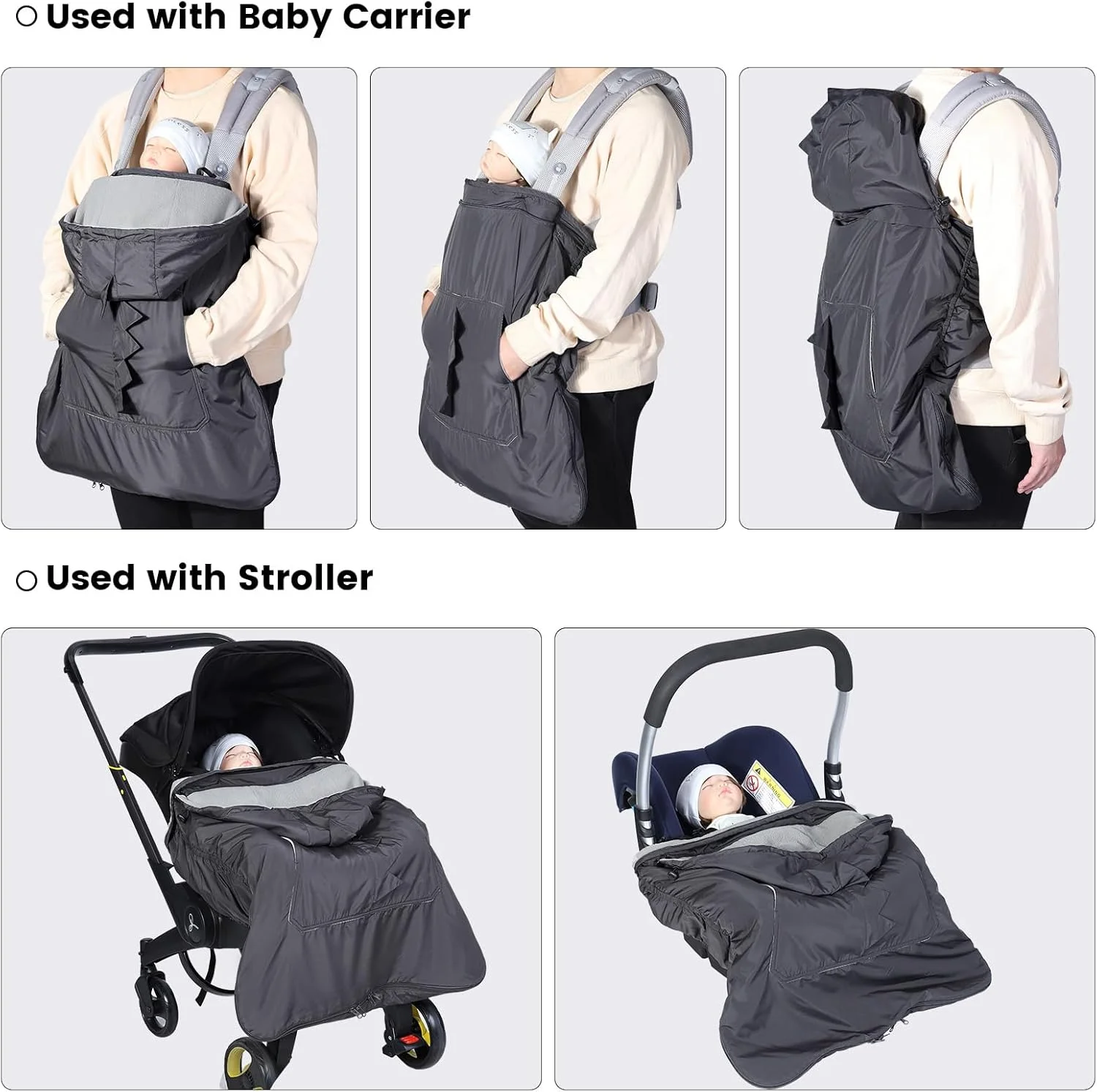 روکش زمستانی حامل نوزاد Orzbow با کلاه جداشدنی، ضد آب و ضد باد، با جیب های بزرگ، مناسب برای انواع حامل های نوزاد و صندلی کمری نوزاد | همراه با کیف نگهداری (دایناسور خاکستری تیره) روکش زمستانی حامل نوزاد Orzbow با کلاه جداشدنی، ضد آب و ضد باد، با جیب های بزرگ، مناسب برای انواع حامل های نوزاد و صندلی کمری نوزاد | همراه با کیف نگهداری (دایناسور خاکستری تیره)