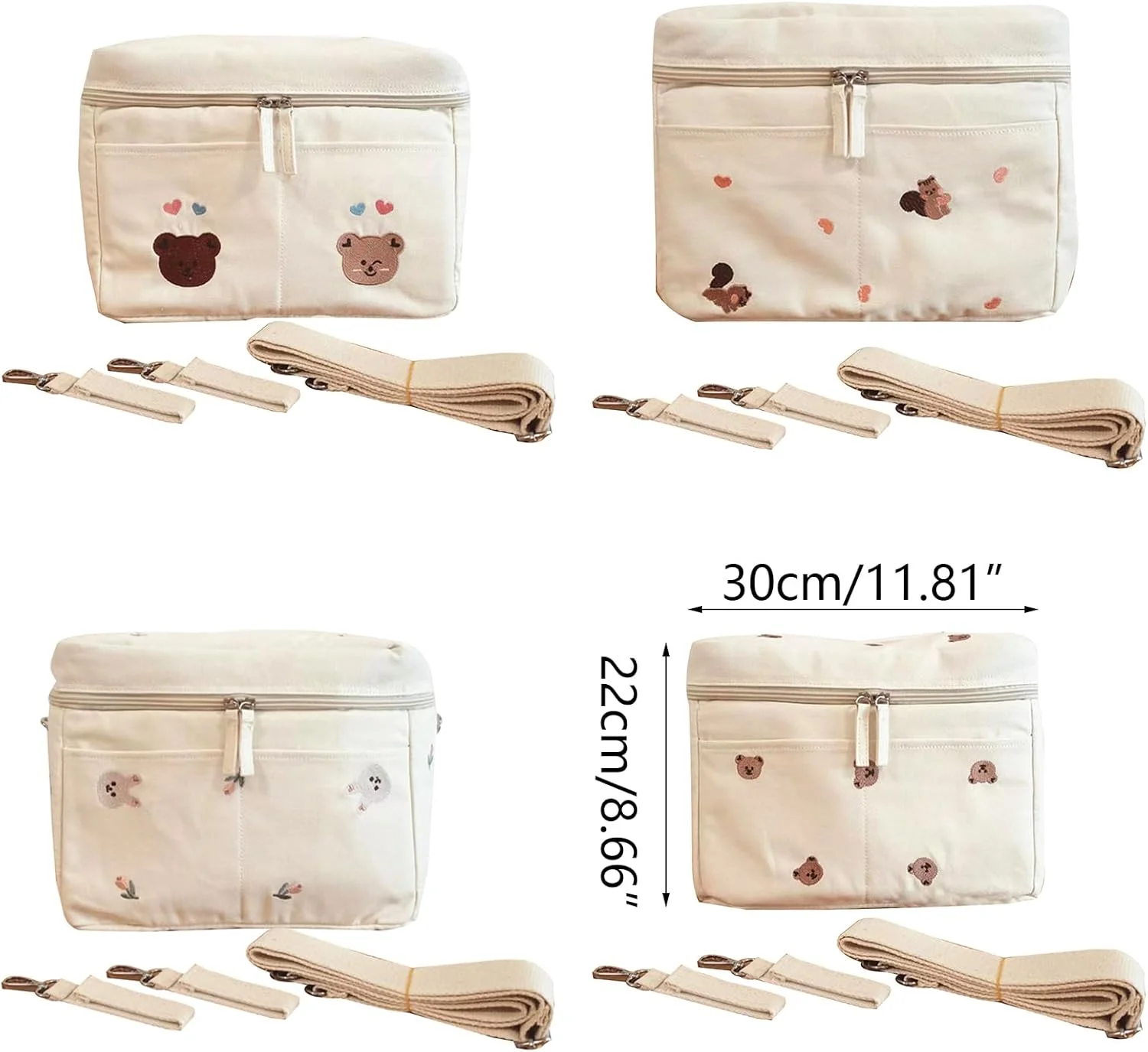 کیف ارگانایزر قابل حمل، کیف نگهداری لوازم کالسکه، کیف گرم نگهدارنده شیر، کیف شانه ای، آزاد کننده دست، کیف مسافرتی بیرونی، لوازم جانبی کالسکه، جا لیوانی، چند رنگ، همه کاره