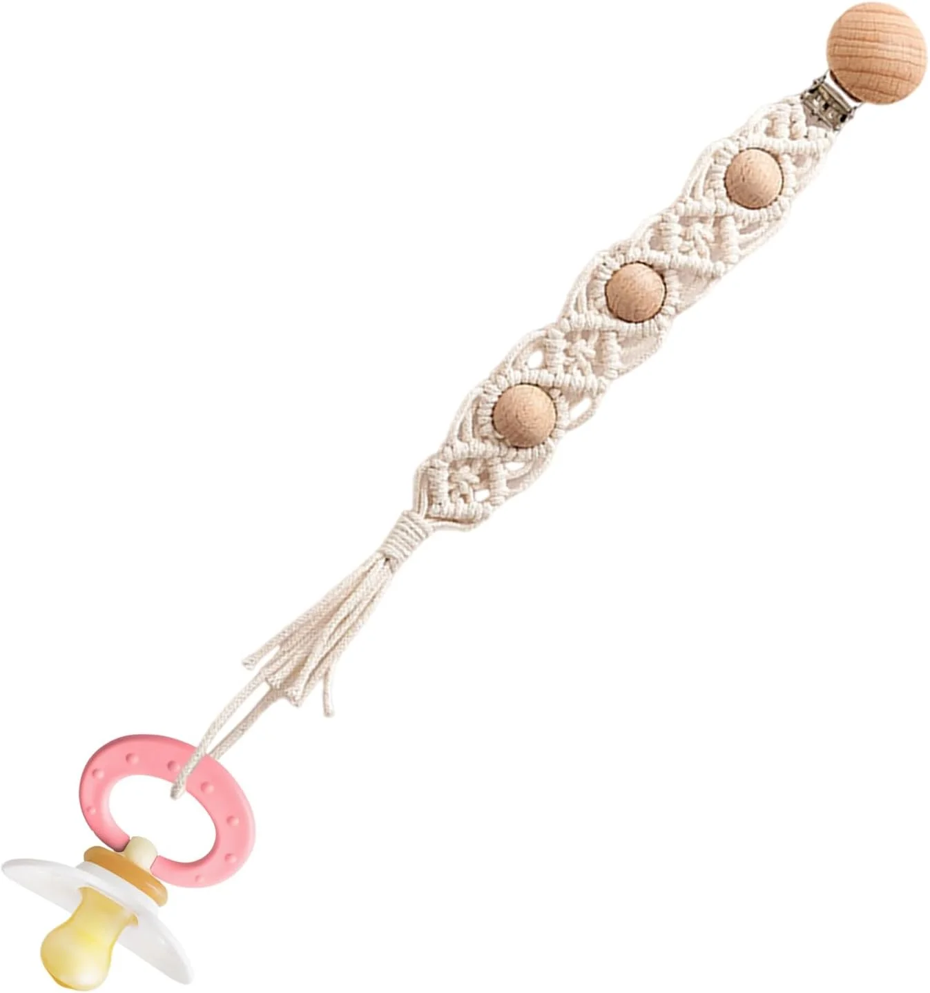 گیره پستانک | گیره پستانک طنابی پنبه ای بوهو، گیره های پستانک دست ساز بوهو برای راحتی شیک، چوبی ایمن و برای کودک نوپا گیره پستانک | گیره پستانک طنابی پنبه ای بوهو، گیره های پستانک دست ساز بوهو برای راحتی شیک، چوبی ایمن و برای کودک نوپا