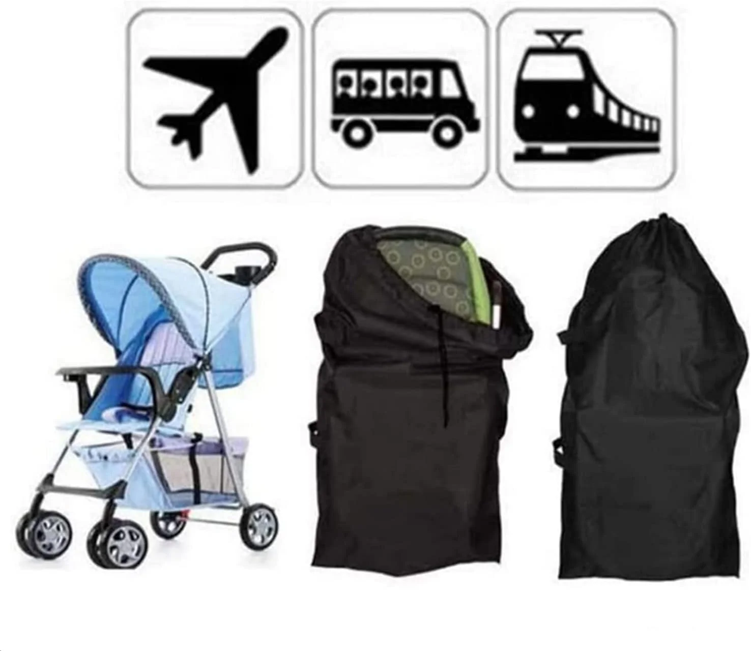 کیف مسافرتی کالسکه کودک از جنس پارچه آکسفورد SKEIDO، کیف پوشش چرخ دستی چتر، کیف کالسکه، لوازم جانبی کالسکه تاشو با کیفیت بالا - 117 * 53 * 33 سانتی متر کیف مسافرتی کالسکه کودک از جنس پارچه آکسفورد SKEIDO، کیف پوشش چرخ دستی چتر، کیف کالسکه، لوازم جانبی کالسکه تاشو با کیفیت بالا - 117 * 53 * 33 سانتی متر