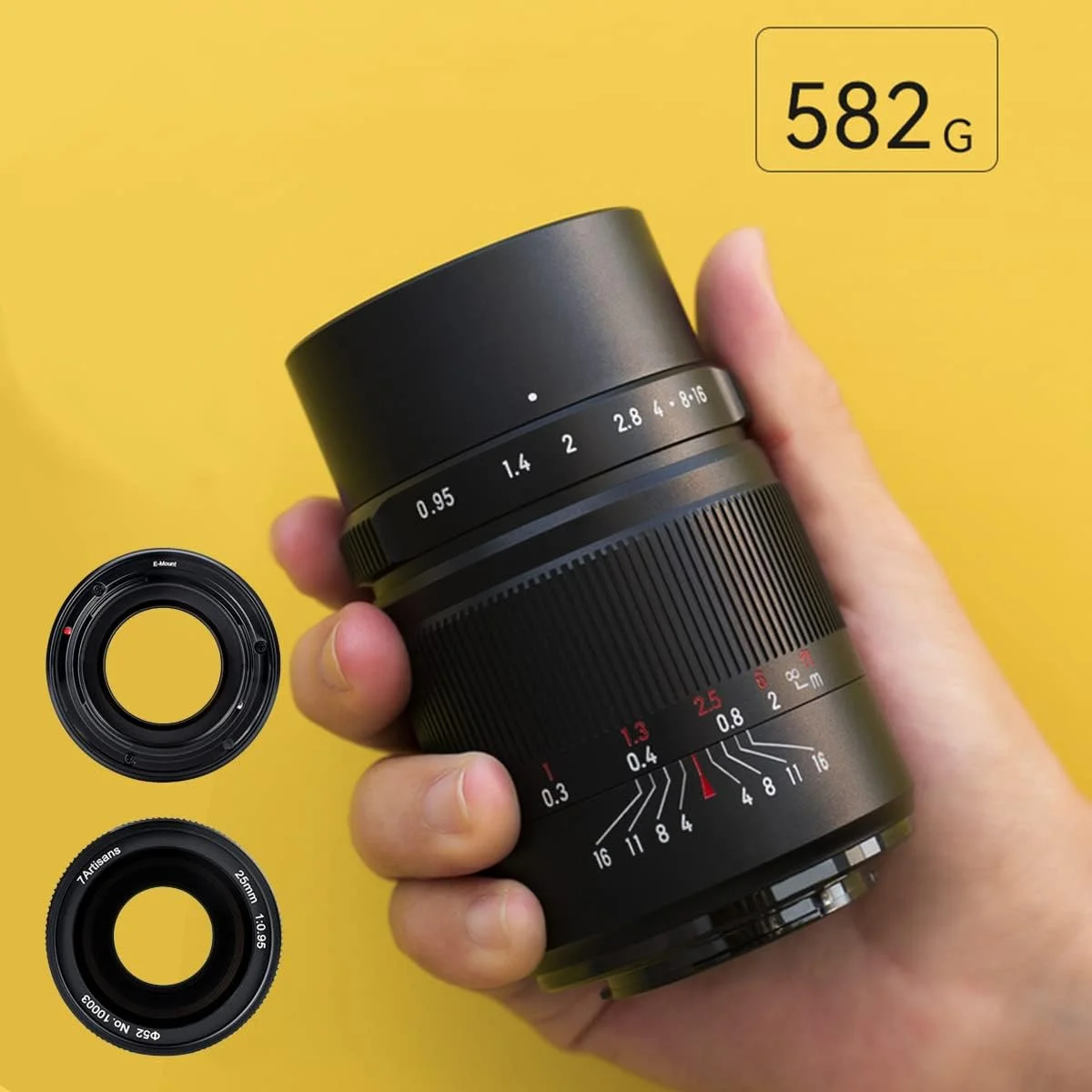 لنز 7artisans 25mm F0.95 APS-C با دیافراگم باز و فاصله کانونی ثابت برای دوربین های بدون آینه Canon M1 M2 M3 M5 M6 M10 M50 M100 مناسب عکاسی مستند