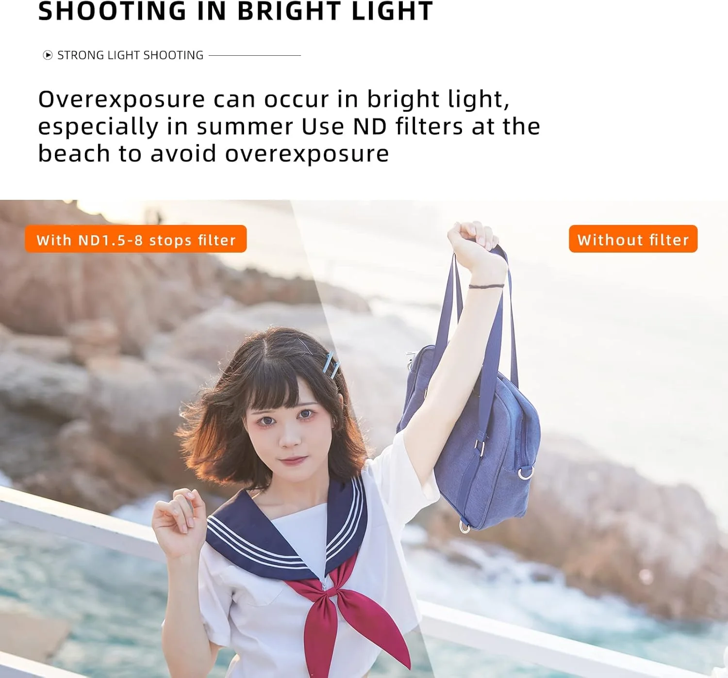 فیلتر ND متغیر 7artisans [ND2/4/8/16/32/64] 1.5-8 استاپ شیشه AGC وارداتی قابل تنظیم [58/62/67/72/77/82mm] فیلتر ویدیو فیلتر تراکم خنثی پرتره برای لنزهای دوربین (VND-72mm)