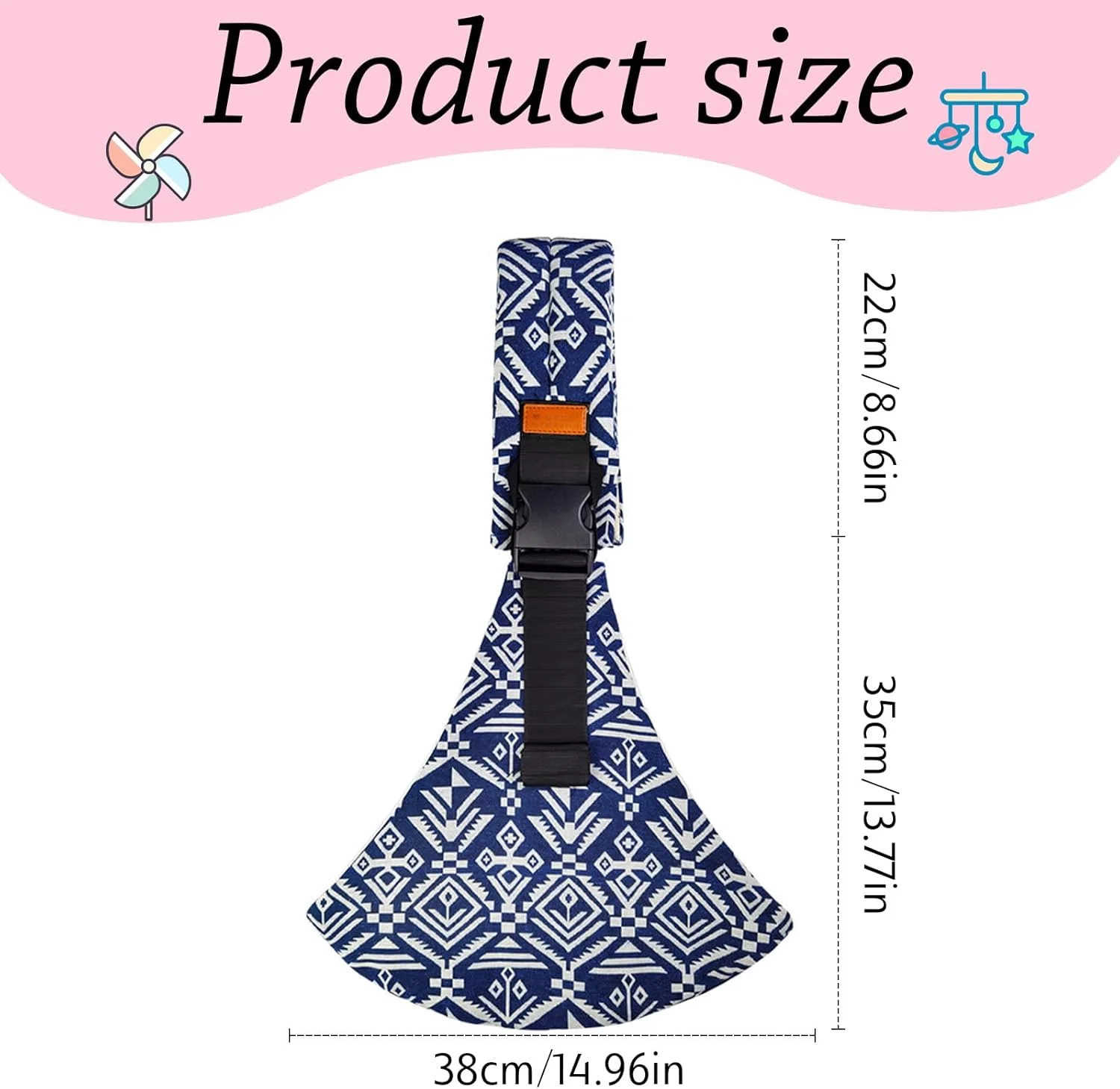 آغوشی نوزاد قابل تنظیم ZYEKIU، آغوشی نوزاد تنفسی آسان، آغوشی جانبی برای کودکان مناسب برای نوزادان زیر 15 کیلوگرم (آبی)