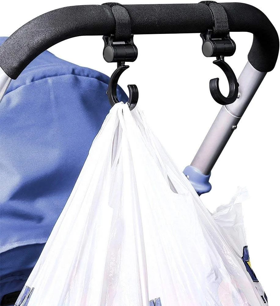 قلاب کالسکه WinCheer بسته 2 عددی، آویز کالسکه کودک، گیره کارابین چرخ دستی، قلاب چرخشی، نگهدارنده آویز کالسکه لوازم جانبی کالسکه مادر