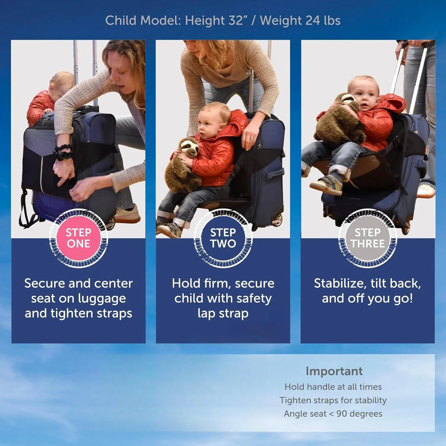 صندلی مسافرتی کودک THE WHITE SHOP برای چمدان کابین، سفر خانوادگی آسان در فرودگاه (چمدان شامل نمی شود) صندلی مسافرتی کودک THE WHITE SHOP برای چمدان کابین، سفر خانوادگی آسان در فرودگاه (چمدان شامل نمی شود)