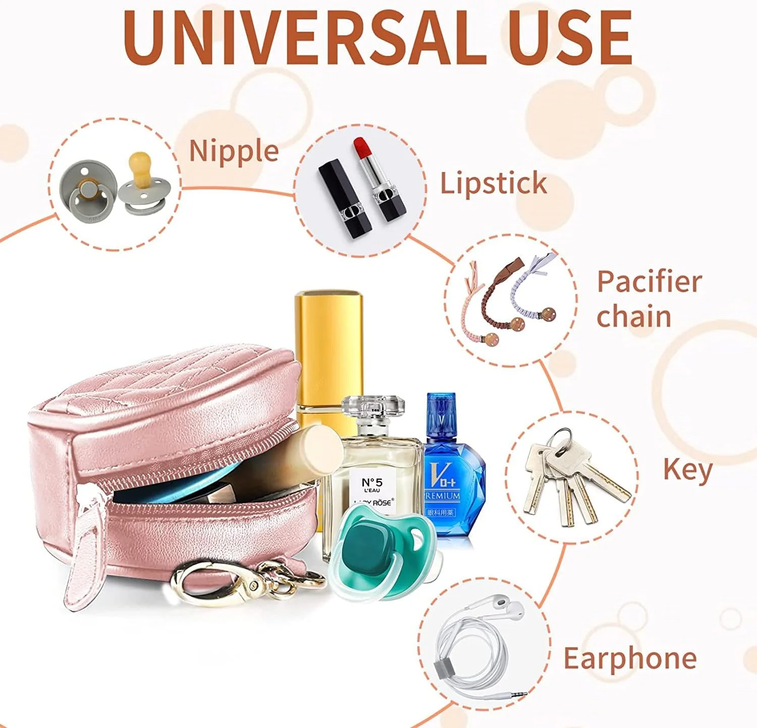 جای پستانک کودک YHRY با گیره، کیف پستانک برای کیف پوشک، کیف نگهدارنده گیره دار با زیپ برای پسران و دختران، کیف لوازم جانبی کالسکه مسافرتی در فضای باز مناسب برای همه پستانک ها (صورتی) جای پستانک کودک YHRY با گیره، کیف پستانک برای کیف پوشک، کیف نگهدارنده گیره دار با زیپ برای پسران و دختران، کیف لوازم جانبی کالسکه مسافرتی در فضای باز مناسب برای همه پستانک ها (صورتی)