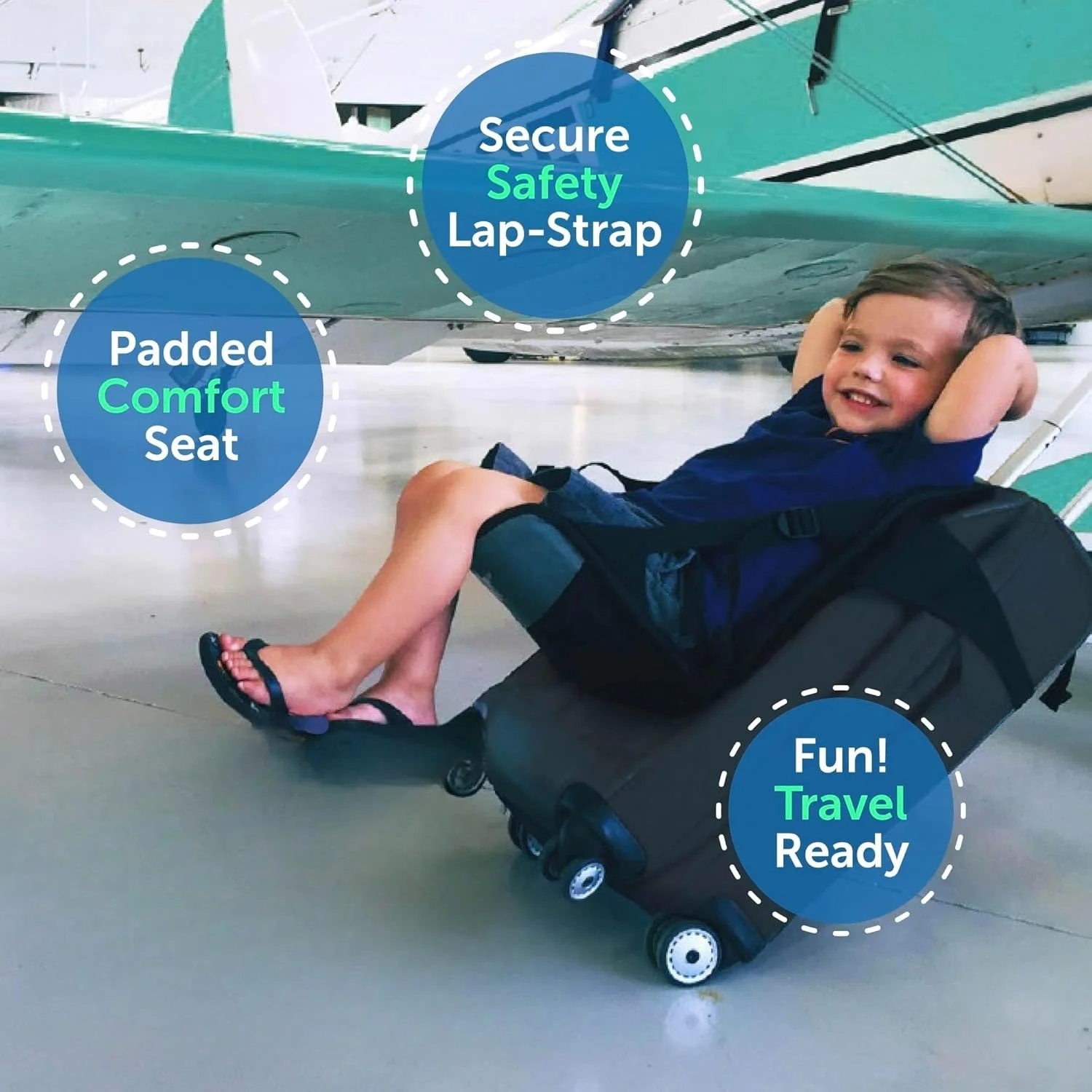 صندلی مسافرتی کودک THE WHITE SHOP برای چمدان کابین، سفر خانوادگی آسان در فرودگاه (چمدان شامل نمی شود) صندلی مسافرتی کودک THE WHITE SHOP برای چمدان کابین، سفر خانوادگی آسان در فرودگاه (چمدان شامل نمی شود)