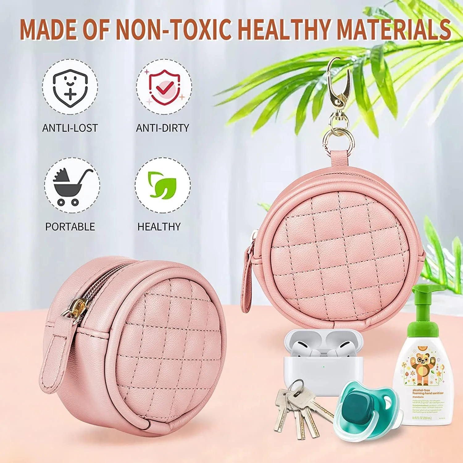 جای پستانک کودک YHRY با گیره، کیف پستانک برای کیف پوشک، کیف نگهدارنده گیره دار با زیپ برای پسران و دختران، کیف لوازم جانبی کالسکه مسافرتی در فضای باز مناسب برای همه پستانک ها (صورتی) جای پستانک کودک YHRY با گیره، کیف پستانک برای کیف پوشک، کیف نگهدارنده گیره دار با زیپ برای پسران و دختران، کیف لوازم جانبی کالسکه مسافرتی در فضای باز مناسب برای همه پستانک ها (صورتی)