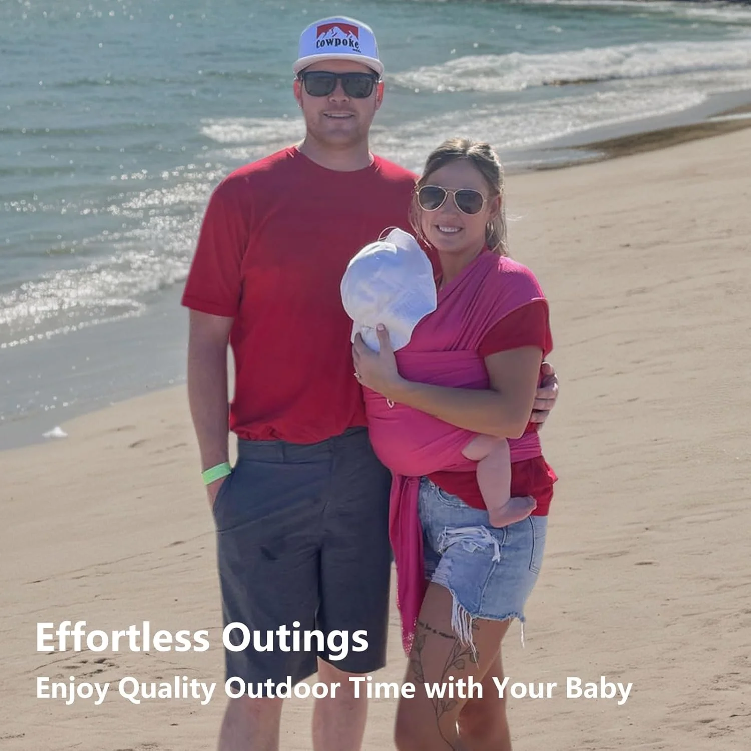 آغوشی نوزاد ولوکاپ، مناسب نوزاد، کودک نوپا و کودک | پارچه توری کشی سبک و قابل تنفس | مناسب برای تابستان، استخر، ساحل، شنا | هدیه عالی رز