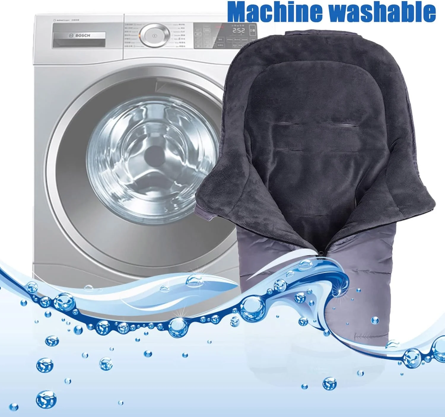 کیسه خواب کالسکه کودک یوبی، کیسه خواب بادوام و عایق گرم برای کالسکه، پتوی کالسکه زمستانی قابل تنظیم، قنداق نوزاد برای هوای سرد، خاکستری روشن، 99x49.5 سانتی متر، دارای بند کیسه خواب کالسکه کودک یوبی، کیسه خواب بادوام و عایق گرم برای کالسکه، پتوی کالسکه زمستانی قابل تنظیم، قنداق نوزاد برای هوای سرد، خاکستری روشن، 99x49.5 سانتی متر، دارای بند