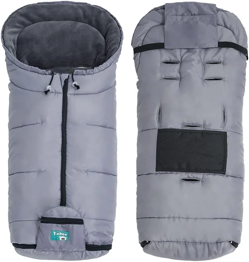 کیسه خواب کالسکه کودک یوبی، کیسه خواب بادوام و عایق گرم برای کالسکه، پتوی کالسکه زمستانی قابل تنظیم، قنداق نوزاد برای هوای سرد، خاکستری روشن، 99x49.5 سانتی متر، دارای بند کیسه خواب کالسکه کودک یوبی، کیسه خواب بادوام و عایق گرم برای کالسکه، پتوی کالسکه زمستانی قابل تنظیم، قنداق نوزاد برای هوای سرد، خاکستری روشن، 99x49.5 سانتی متر، دارای بند