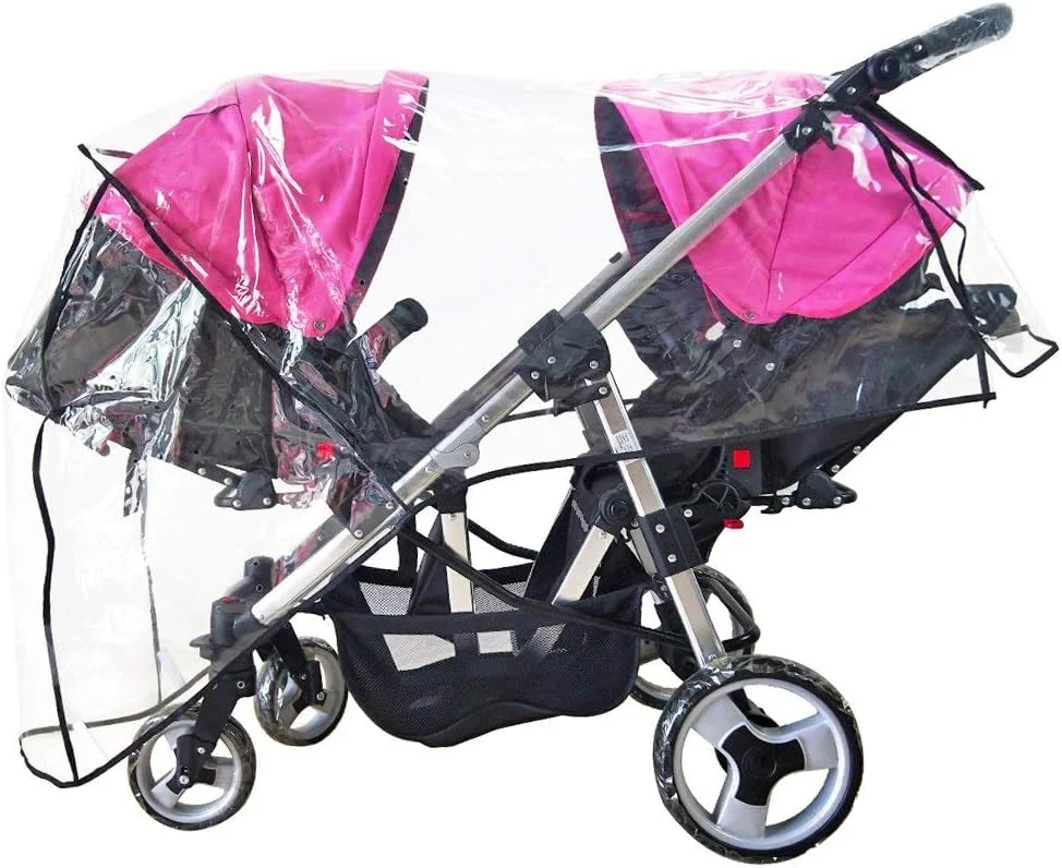 Weather Shield Double Stroller Rain Cover Twin Tandem Universal Size Baby Toddler Wind Shield Deal Popular Accessories Waterproof Windproof Travel Insect Protector (QH) Weather Shield Double Stroller Rain Cover Twin Tandem Universal Size Baby Toddler Wind Shield Deal Popular Accessories Waterproof Windproof Travel Insect Protector (QH)