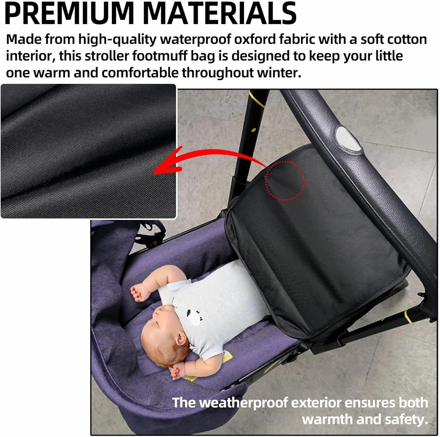 کیسه خواب/کاور پای یونیورسال لوازم جانبی کالسکه کودک، سازگار با کالسکه دونا، مناسب برای کالسکه دونا، ضد باد، ضد آب، کیسه شکار برای کالسکه، روکش پای گرم زمستانی - مشکی کیسه خواب/کاور پای یونیورسال لوازم جانبی کالسکه کودک، سازگار با کالسکه دونا، مناسب برای کالسکه دونا، ضد باد، ضد آب، کیسه شکار برای کالسکه، روکش پای گرم زمستانی - مشکی