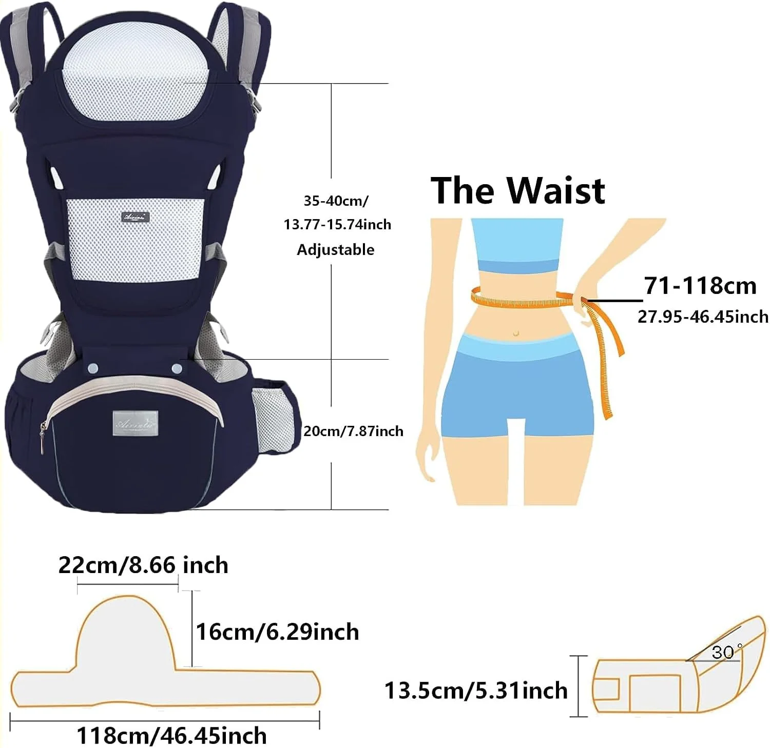 آغوشی نوزاد 6 در 1 TOFFCAEA، آغوشی کودک، ارگونومیک، پنبه خالص، سبک وزن، صندلی قابل تنظیم، برای نوزادان از 3 تا 36 ماه (3.5 تا 20 کیلوگرم) (آبی تیره، دور کمر 71-118 سانتی متر) آغوشی نوزاد 6 در 1 TOFFCAEA، آغوشی کودک، ارگونومیک، پنبه خالص، سبک وزن، صندلی قابل تنظیم، برای نوزادان از 3 تا 36 ماه (3.5 تا 20 کیلوگرم) (آبی تیره، دور کمر 71-118 سانتی متر)