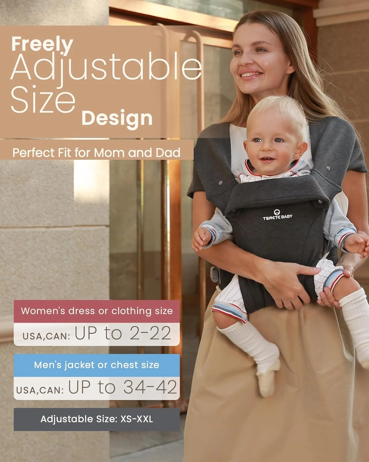 آغوشی نوزاد تسریت مناسب نوزاد تا نوپا - آغوشی ارگونومیک و راحت با پشتیبانی کمری برای وزن 3 تا 11 کیلوگرم، آغوشی سینه ای با قابلیت تنظیم آسان، آغوشی اسلینگ با قابلیت رو به داخل و رو به بیرون آغوشی نوزاد تسریت مناسب نوزاد تا نوپا - آغوشی ارگونومیک و راحت با پشتیبانی کمری برای وزن 3 تا 11 کیلوگرم، آغوشی سینه ای با قابلیت تنظیم آسان، آغوشی اسلینگ با قابلیت رو به داخل و رو به بیرون