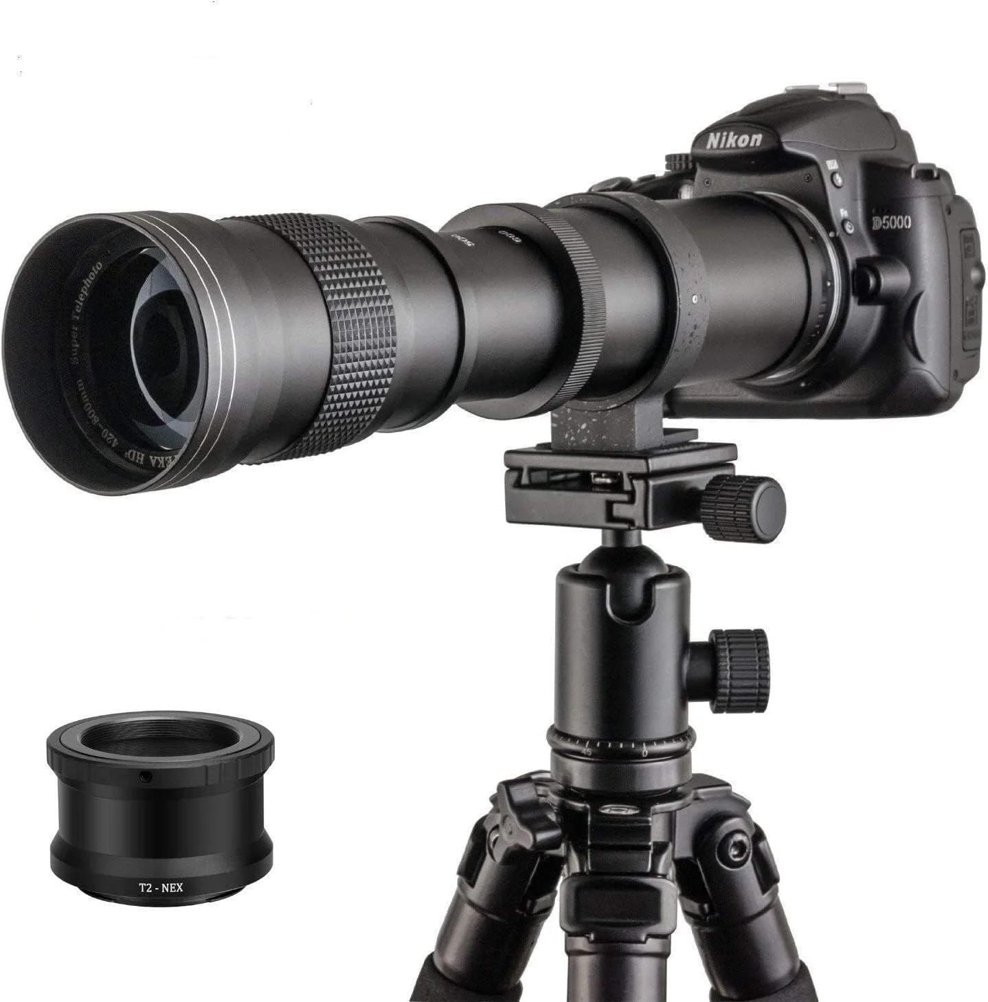 لنز دوربین تله فوتو آینه ای دستی JINTU 420-800mm f/8.3 سازگار با مانت Canon EF-M مدل های M, M2, M3, M5, M6, M10, M100, M50, M200 (مشکی)
