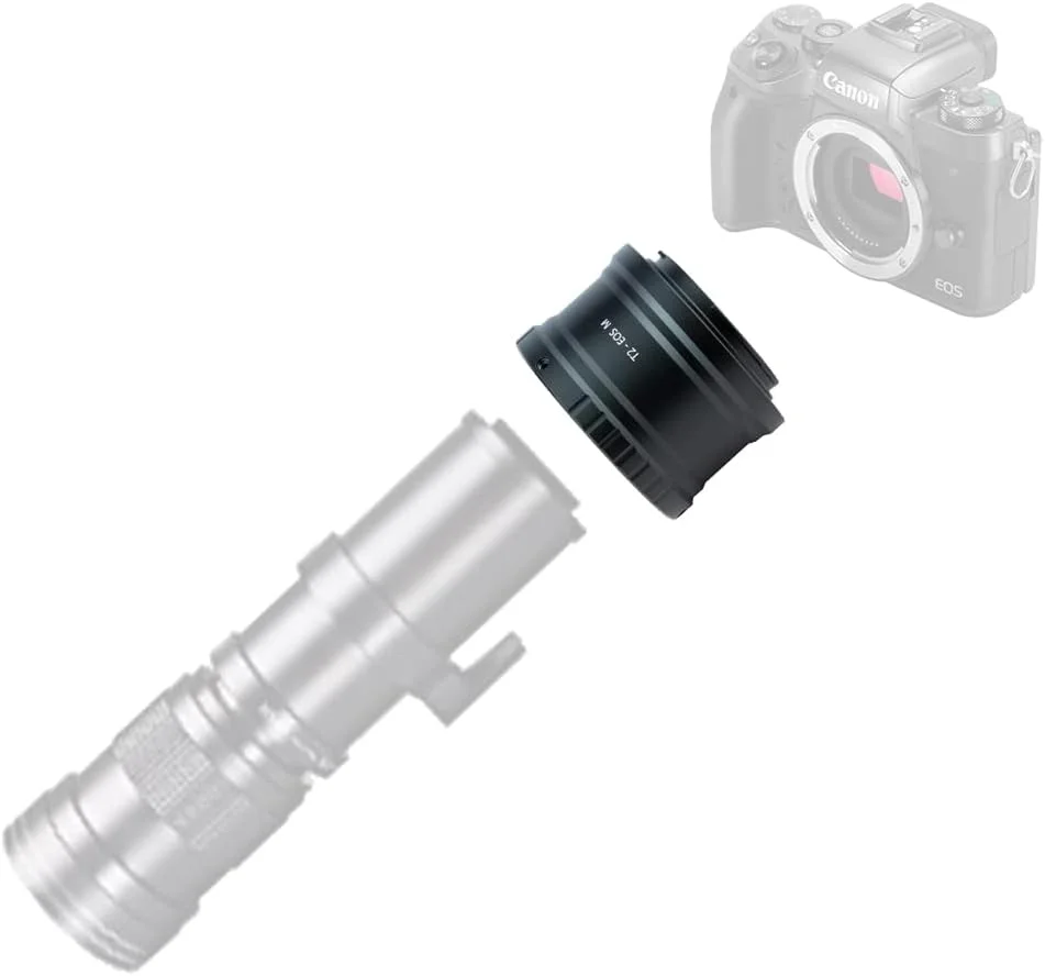 حلقه آداپتور لنز JINTU T2 T-Mount مبدل لنز تله فوتو برای بدنه دوربین بدون آینه EOS M EF-M M2 M3 M6 M10 M50 M100