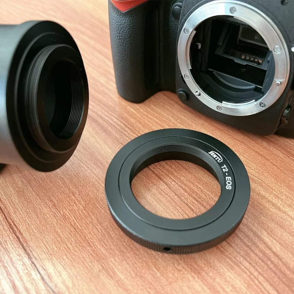 حلقه آداپتور لنز JINTU T Mount T2 T-Ring آداپتور تله فوتو سازگار با دوربین های Canon EOS SLR مدل های 4000D 2000D 1200D 1300D 90D 80D 200D 400D 60D 70D 77D 5D IV 850D 650D 750D 7D T7i T7 T6s T6i T6 T5i