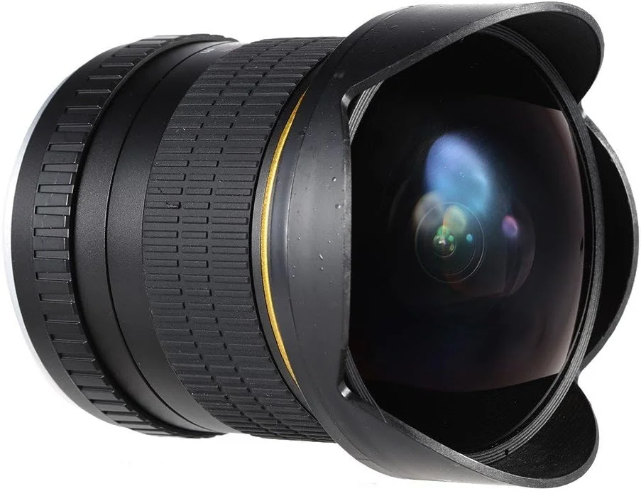 لنز اپتیکال دستی فیش آی واید انگل 8 میلی متری F3.0 JINTU برای دوربین های Canon 5D 6D 7D Mark II III 3 200D 80D 70D 650D 60D Rebel T5i T4i T3i T3 T2i T1i T2 T3 SLR به همراه کیف حمل و درپوش لنز