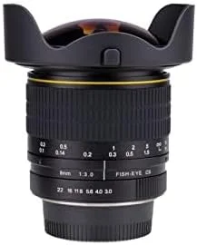 لنز اپتیکال دستی فیش آی واید انگل 8 میلی متری F3.0 JINTU برای دوربین های Canon 5D 6D 7D Mark II III 3 200D 80D 70D 650D 60D Rebel T5i T4i T3i T3 T2i T1i T2 T3 SLR به همراه کیف حمل و درپوش لنز