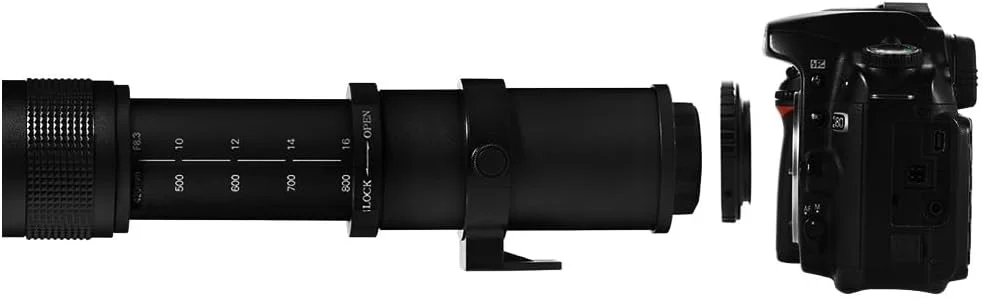 لنز زوم تله فوتو دستی JINTU 420-1600mm f/8.3 HD برای دوربین های کانن نیکون SLR مدل های 4000D 2000D T7 T7i T6 T6i T5 T5i 80D 77D 650D 60D 50D 5D D5600 D5500 D3100 D3200 D3300 D3400 D90 D5200 D7500