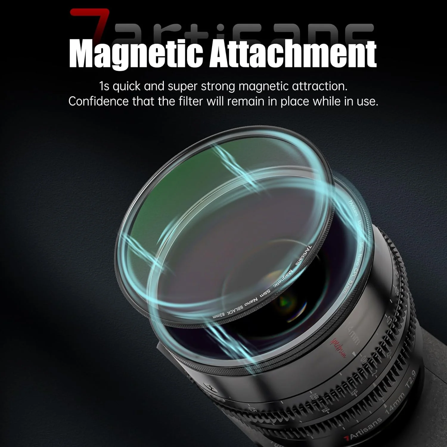 فیلتر مغناطیسی نانو 7artisans، فیلتر UV، فیلتر کاهنده نور ND / فیلتر پلاریزاسیون CPL / فیلتر گرادیان GND / فیلتر مه سیاه 1/4، فیلتر عکاسی پرتره مناسب برای لنز (67mm ND64)