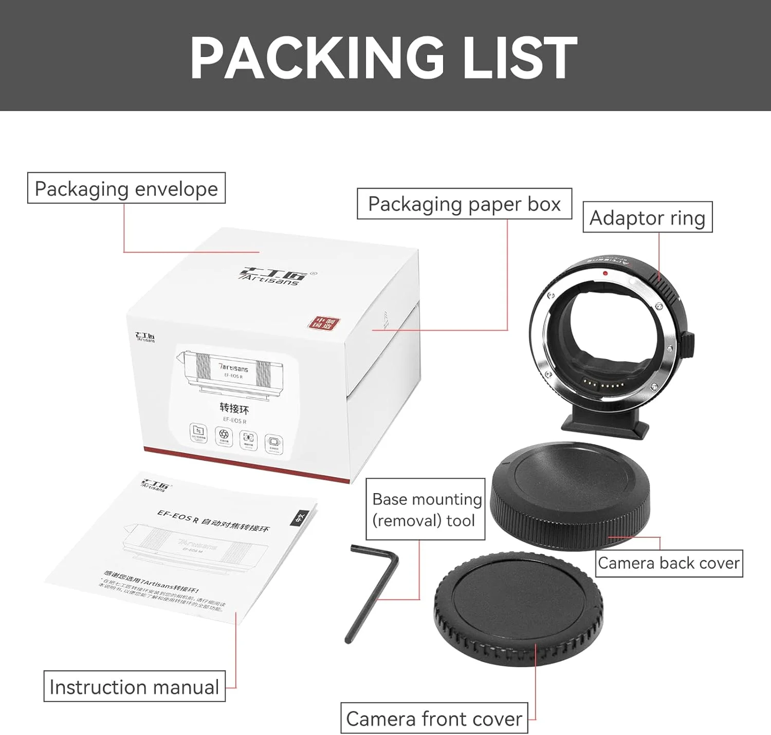 حلقه مبدل آداپتور لنز فوکوس خودکار 7artisans EF-EOS R برای لنز Canon EF و دوربین با مانت EOS R (R, RP, R3, R5, R6, R7) حلقه مبدل آداپتور لنز فوکوس خودکار 7artisans EF-EOS R برای لنز Canon EF و دوربین با مانت EOS R (R, RP, R3, R5, R6, R7)