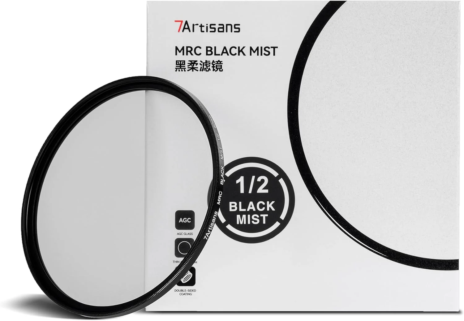 فیلتر مه سیاه 7artisans 1/2 آلیاژ آلومینیوم، پخش کننده نرم طبیعی، جلوه سینمایی رویایی، فیلتر شیشه ای اپتیکال با فوکوس نرم (82 میلی متر)