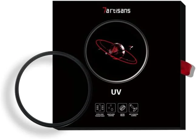 فیلتر محافظ لنز UV مدل MRC از 7artisans، طراحی فوق باریک با وضوح بالا، مقاوم در برابر ضربه و ضد UV، پوشش چند لایه دو طرفه (82mm)